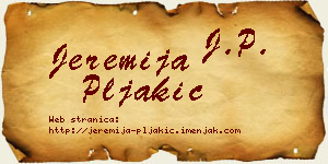 Jeremija Pljakić vizit kartica